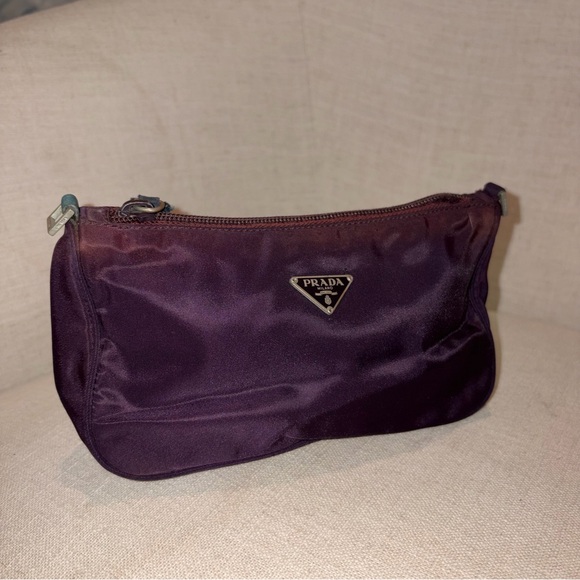 Prada Tessuto Vintage Pouch - Nylon Dark Purple w/ Triangle Logo Plate - Picture 11 of 14